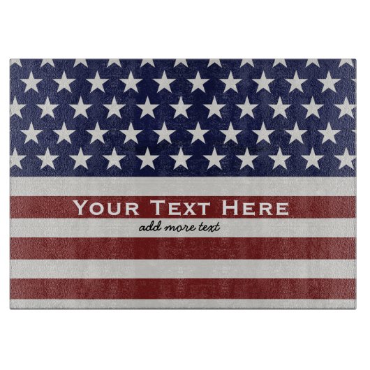アメリカ米国の旗の愛国心が強い7月4日のカスタム カッティングボード (正面)