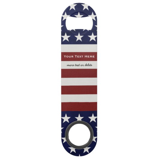 アメリカ米国の旗の愛国心が強い7月4日のカスタム スピード栓抜き (正面)