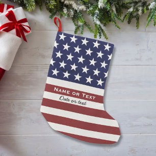 アメリカ米国の旗の愛国心が強い7月4日のカスタム スモールクリスマスストッキング