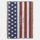アメリカ米国の旗の愛国心が強い7月4日のカスタム スローブランケット (正面縦)
