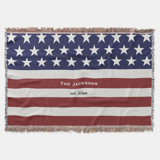 アメリカ米国の旗の愛国心が強い7月4日のカスタム スローブランケット (正面)