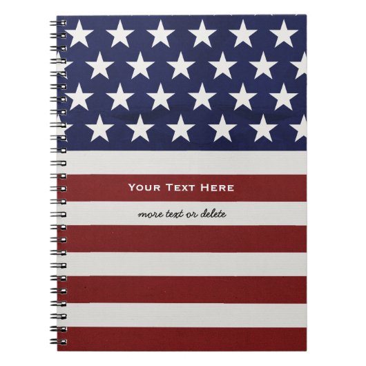 アメリカ米国の旗の愛国心が強い7月4日のカスタム ノートブック (正面)