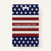 アメリカ米国の旗の愛国心が強い7月4日のカスタム バッジ (正面)