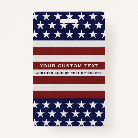 アメリカ米国の旗の愛国心が強い7月4日のカスタム バッジ (正面)