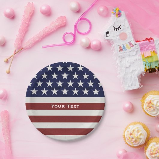 アメリカ米国の旗の愛国心が強い7月4日のカスタム ペーパープレート (パーティー)