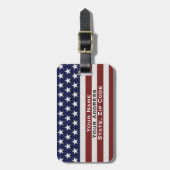 アメリカ米国の旗の愛国心が強い7月4日のカスタム ラゲッジタグ (正面縦)