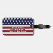 アメリカ米国の旗の愛国心が強い7月4日のカスタム ラゲッジタグ (裏面横)
