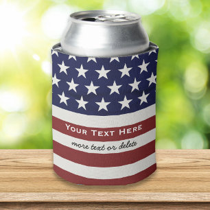 アメリカ米国の旗の愛国心が強い7月4日のカスタム 缶クーラー