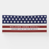 アメリカ米国の旗の愛国心が強い7月4日の歓迎された家 横断幕 (横)