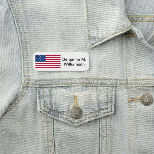 アメリカ米国の旗の星のストライプの愛国心が強い一般的 名札 (インサイチュ)