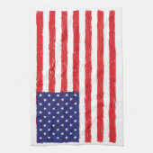 アメリカ米国の旗の*Hand Sketch*私達旗 キッチンタオル (縦)