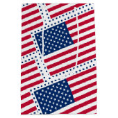 アメリカ米国の旗を祝って下さい ミディアムペーパーバッグ (裏面)