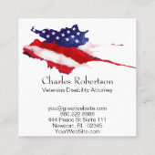 *~*アメリカ米国の旗私達人々の水彩画 スクエア名刺 (裏面)