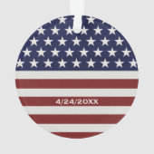 アメリカ米国は記憶の愛国心が強い7月4日に印を付けます オーナメント (裏面)