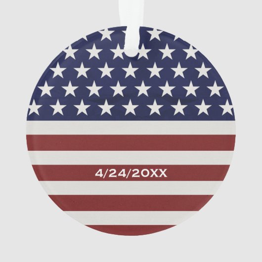 アメリカ米国は記憶の愛国心が強い7月4日に印を付けます オーナメント (裏面)