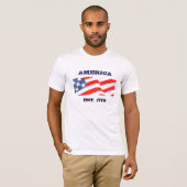 アメリカ米国東部標準時刻。 1776年 Tシャツ (正面フル)