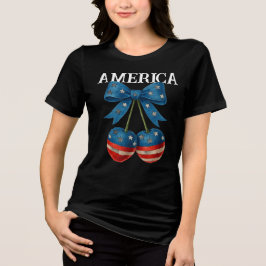 アメリカ精神の愛国的な弓 トライブレンドTシャツ