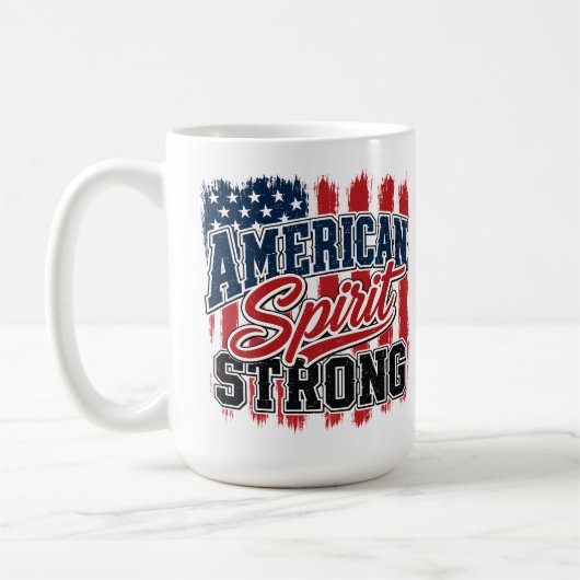 アメリカ精神強い7月4日愛国心 コーヒーマグカップ (左)