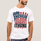 アメリカ精神強い7月4日愛国心 Tシャツ (正面)
