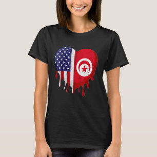 アメリカ系チュニジア人文化遺産月間 チュニジアの旗 耳 Tシャツ