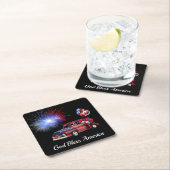 アメリカ紅白青花火を祝福 スクエアペーパーコースター (インサイチュ)