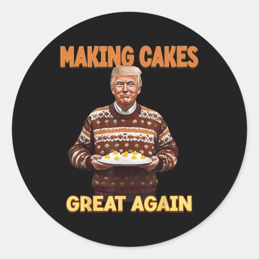 アメリカ素晴らしを連れおもしろいて再びケーキ作り ラウンドシール (正面)