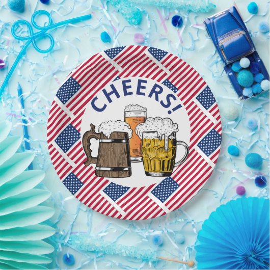 アメリカ素晴らしアメリカンビール ペーパープレート (パーティー)