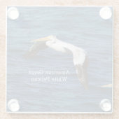 アメリカ素晴らしホワイトペリカンガラスコースター ガラスコースター (裏面)