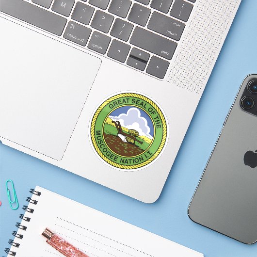 アメリカ素晴らしマスコギー・クリークの人々の封印 シール (ノートパソコンとiPhone)