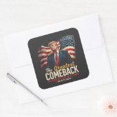 アメリカ素晴らし史のトランプでの復帰 スクエアシール (封筒)