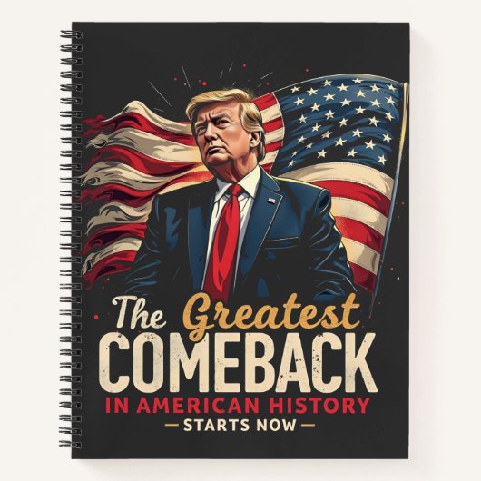 アメリカ素晴らし史のトランプでの復帰 ノートブック (正面)