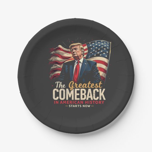 アメリカ素晴らし史のトランプでの復帰 ペーパープレート (正面)