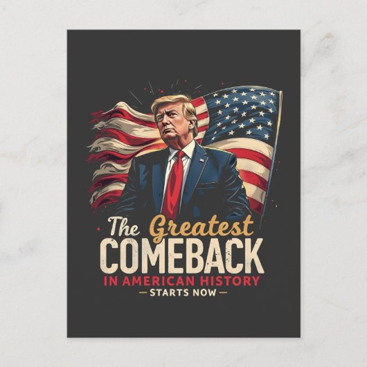 アメリカ素晴らし史のトランプでの復帰 ポストカード (正面)