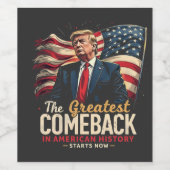 アメリカ素晴らし史のトランプでの復帰 ワインラベル (シングルラベル)