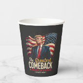 アメリカ素晴らし史のトランプでの復帰 紙コップ (正面)