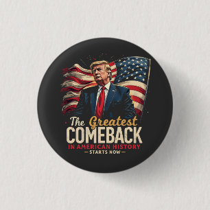 アメリカ素晴らし史のトランプでの復帰 缶バッジ