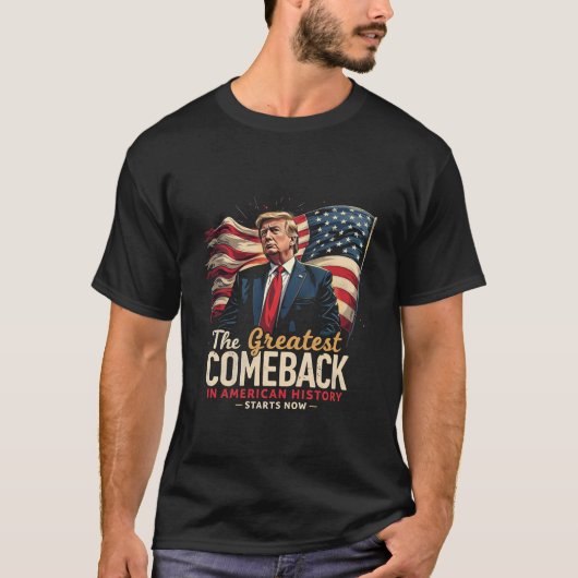 アメリカ素晴らし史のトランプでの復帰 Tシャツ (正面)