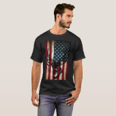 アメリカ素晴らし国旗の愛国鹿狩りギフト Tシャツ (正面フル)