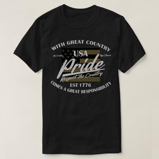 アメリカ素晴らし国 Tシャツ (デザイン正面)