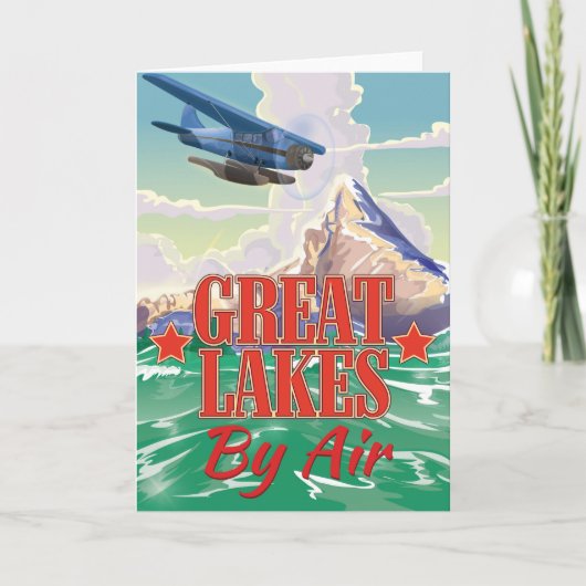 アメリカ素晴らし湖ヴィンテージ旅行ポスター。 シーズンカード (正面)