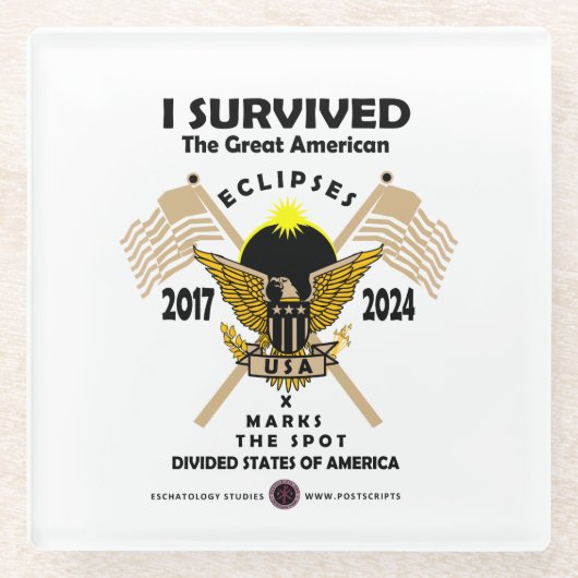 アメリカ素晴らし食 ガラスコースター (正面)