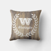 アメリカ素朴ウェストバイソンウッドホワイトローレル クッション (裏面)