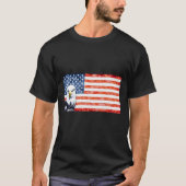 アメリカ素朴動揺して国旗にイーグル Tシャツ (正面)