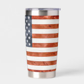 アメリカ素朴国旗にワシ 保温保冷タンブラー (左面)