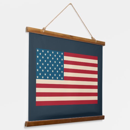 アメリカ素朴国旗のウォールアートタペストリー 吊り下げ型タペストリー (傾斜あり)