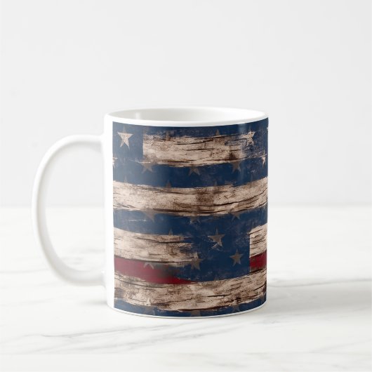アメリカ素朴国旗のクラシックマググ コーヒーマグカップ (左)