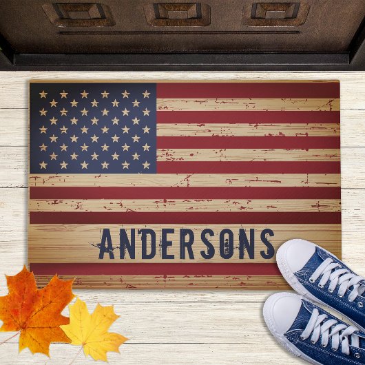 アメリカ素朴国旗の愛国的なスターストライプズ ドアマット