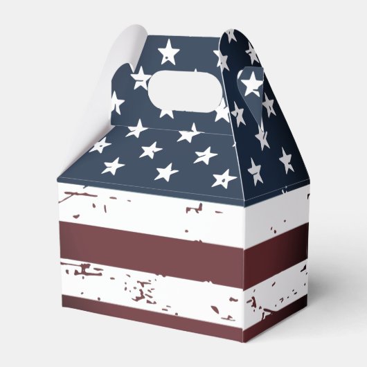 アメリカ素朴国旗の星とストライプ フェイバーボックス (裏面サイド)