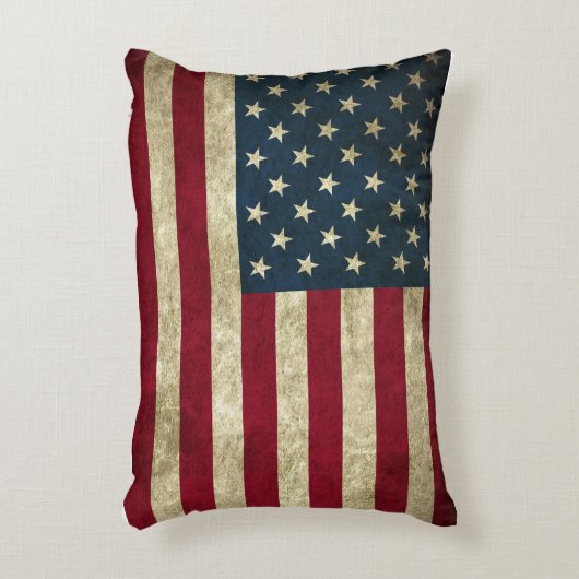 アメリカ素朴国旗の枕 アクセントクッション (正面(垂直))