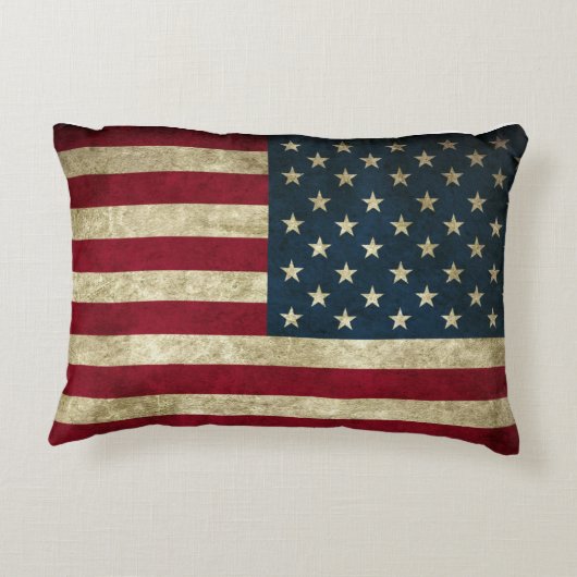 アメリカ素朴国旗の枕 アクセントクッション (裏面)